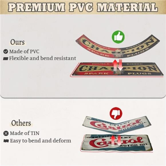 Vintage Garage Signs Room Decor 5PCS, PVC Made Garage Decor Signs - Picture 10 of 14